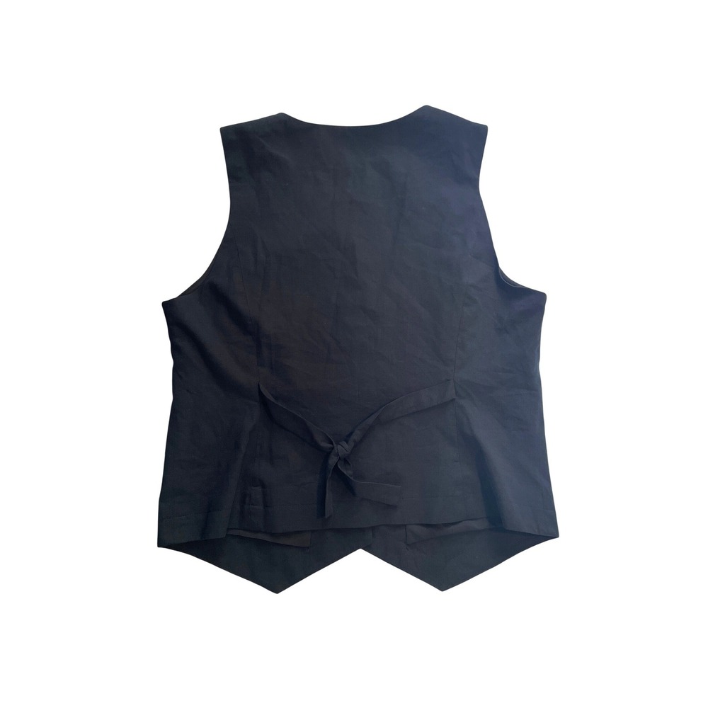 A New Day Womens Black Button Front Lined Tailored Waistcoat Vest Size Large - Picture 2 of 4